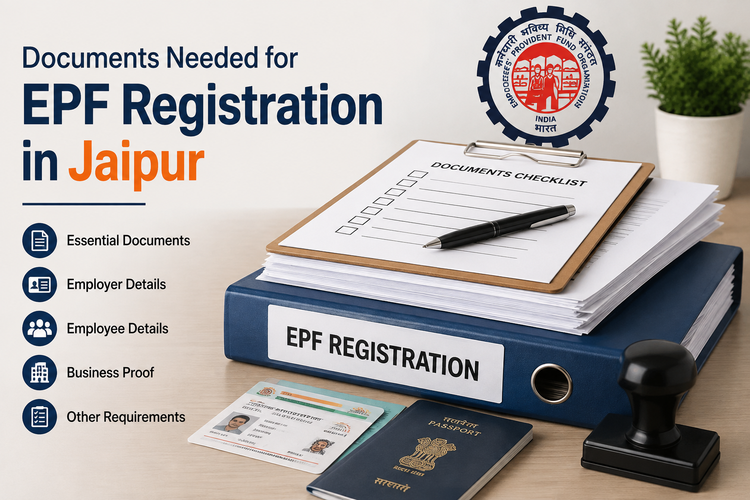 Documents Needed for EPF Registration in Jaipur